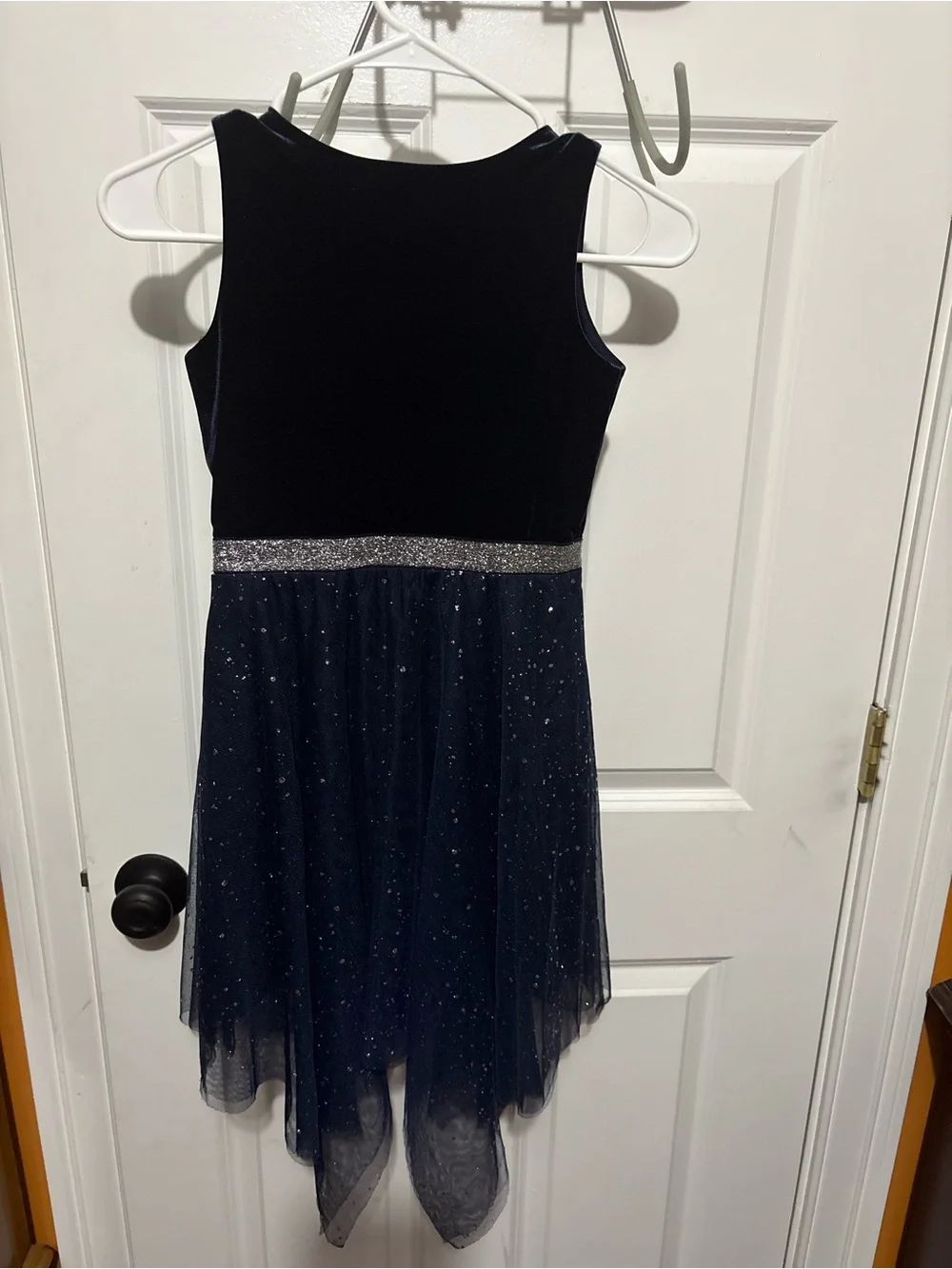 The Children's Place Midnight Navy Velvet & Sparkle Tulle Dress